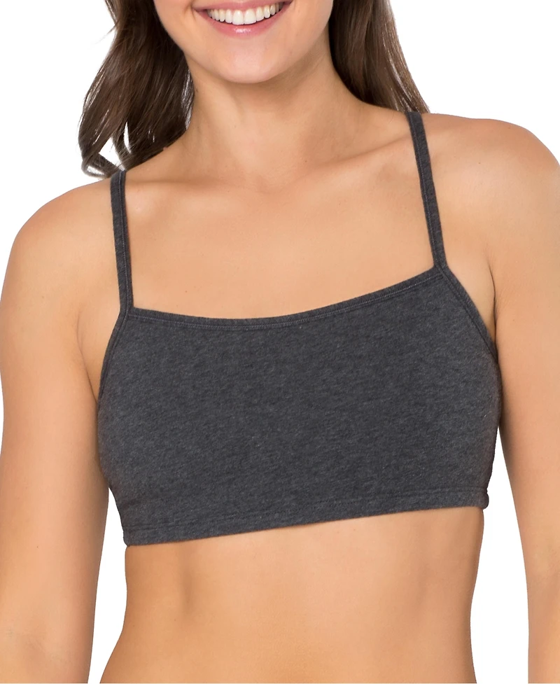 Fruit of the Loom Women's Spaghetti Strap Cotton Sports Bra, 6 Pack
