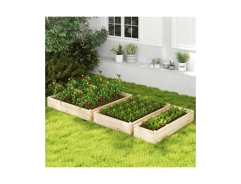 Slickblue 3-Tier Raised Garden Bed with Lattice Trellis