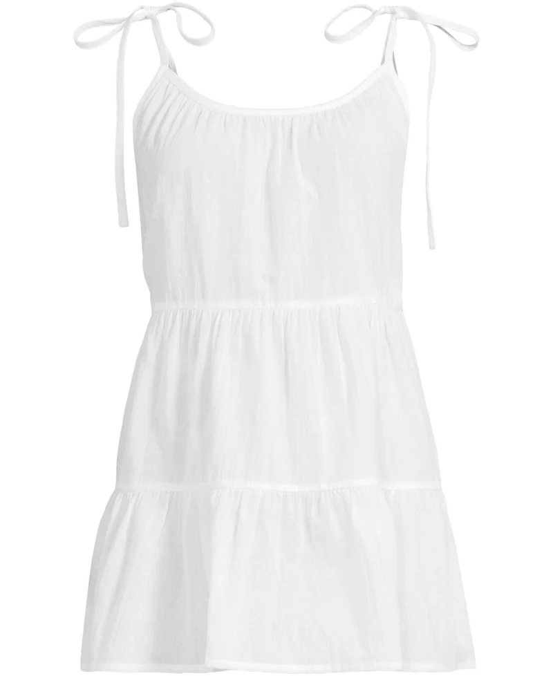 Lands' End Plus Size New Tiered Cover Up Mini Dress