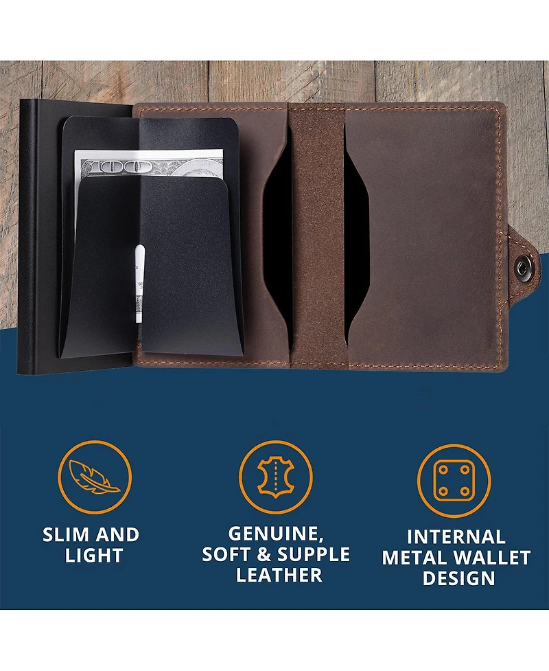 Conceal Plus Men's Wallet for Men, Pop Up Credit Card Holder - Rfid Blocking, Slim Minimalist Case Lifetime Warranty