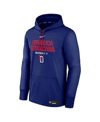 Nike Men's Royal Dominican Republic Baseball 2026 World Baseball Classic Authentic Collection Therma Hoodie