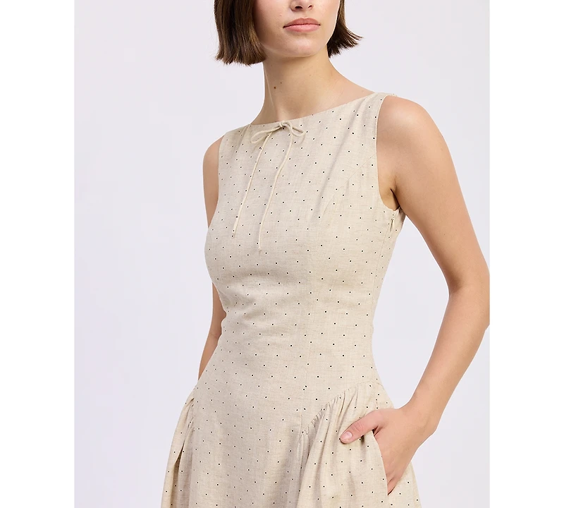 En Saison Women's Blakely Sleeveless Boat Neck Midi Dress