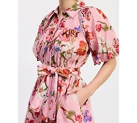 En Saison Women's Short-Sleeve Collared Mini Dress