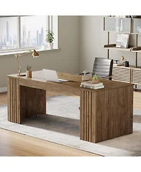 Tribesigns Modern Executive Desk, 63-Inch Large Office Computer Desk, Study Writing Table Workstation