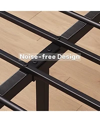 gaomon Bed Frame with Wood Headboard, Industrial Platform Bed with Heavy Duty Slat Support