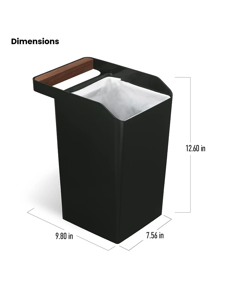 Home Zone Living 2-Pack 2 Gallon Small Square Trash Cans with Open Top and Handle