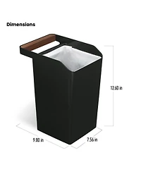 Home Zone Living 2-Pack 2 Gallon Small Square Trash Cans with Open Top and Handle