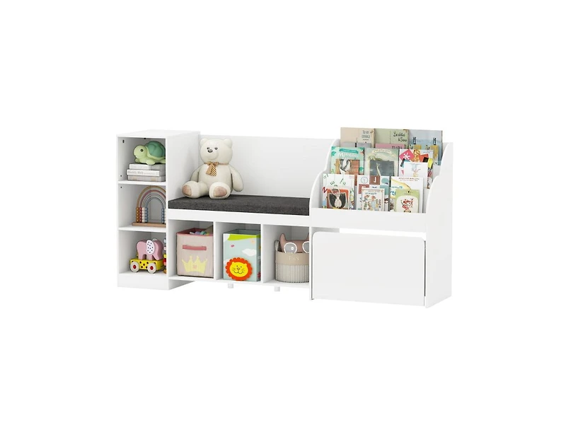 Slickblue Kids 4-in-1 Bookcase and Toy Organizer with Reading Nook