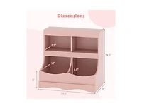 Slickblue 4-Cubby Kids Toy Storage Organizer and Bookcase