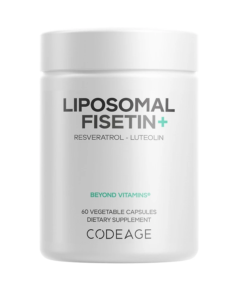 Codeage Liposomal Fisetin 500mg - Resveratrol, Luteolin, Polyphenol Flavonoids - Non-gmo