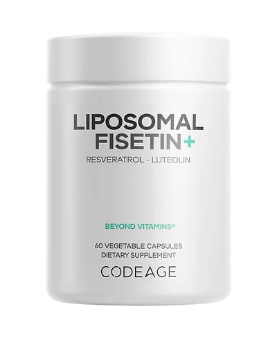 Codeage Liposomal Fisetin 500mg - Resveratrol, Luteolin, Polyphenol Flavonoids - Non-gmo