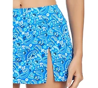 Bleu by Rod Beattie Women's Printed High-Waist Swim Skirt