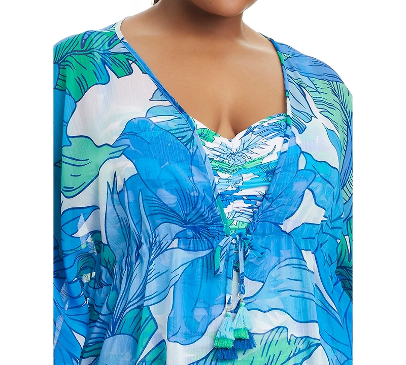 Bleu by Rod Beattie Plus Bellissimo Cover-Up Swim Caftan