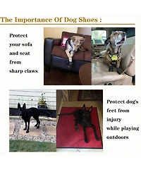 Dog Boots with Reflective Straps for Large Breeds - Rugged, Anti-slip, and Comfortable