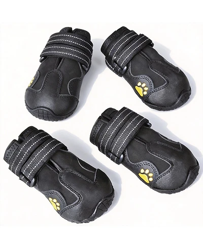 Dog Boots with Reflective Straps and Anti-slip Soles