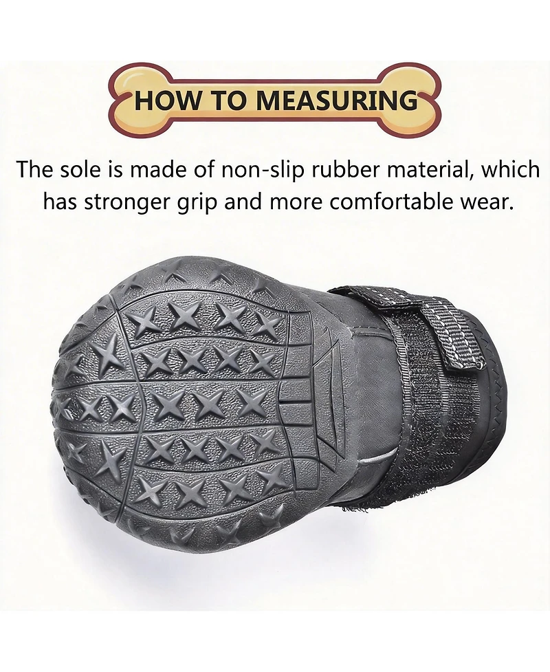 Anti-Slip Dog Boots for Large Breeds with Reflective Straps