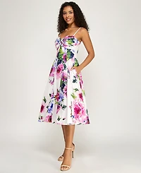 Katia Rae Junior's Twist-Bodice Sweetheart Neck Midi Dress