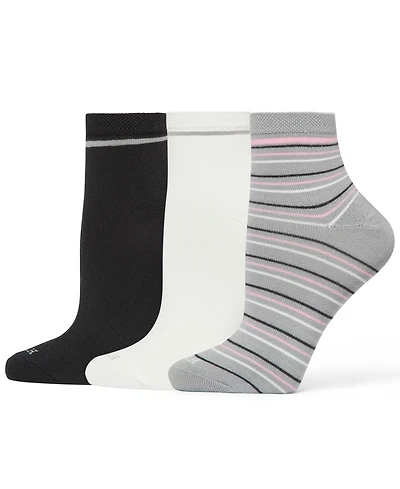Hue Women's 3 Pack Super Soft Cropped Socks