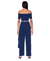 White Tie by Shani Women's Embellished-Waist Jumpsuit