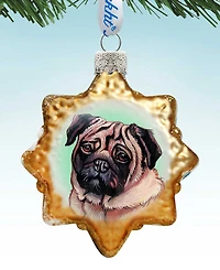 Designocracy Cute Pug Mercury Holiday Ornament
