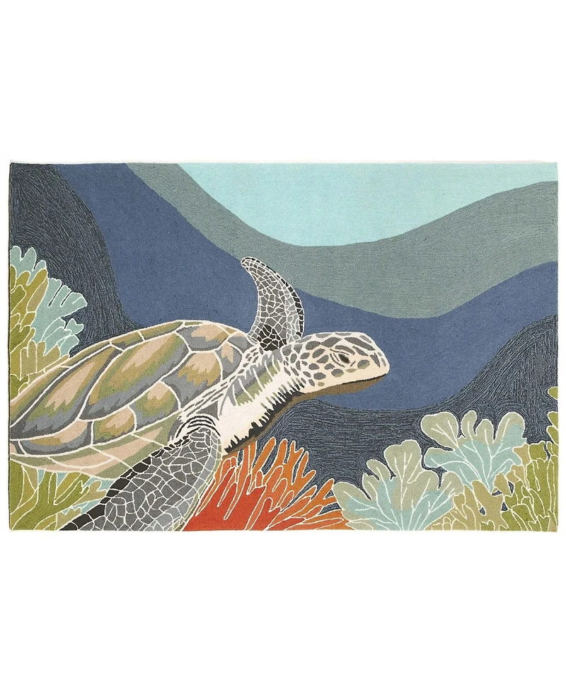 Liora Manne' Ravella 2257 Akumal Blue 2' x 3' Indoor/Outdoor Area Rug