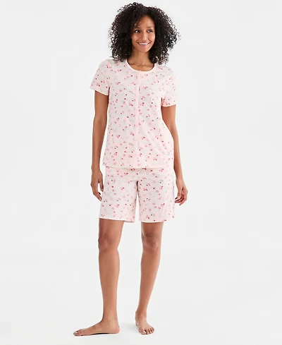Charter Club Women's 2-Pc. Cotton Bermuda Short Pajamas Set, Created for Macy's