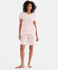 Charter Club Women's 2-Pc. Cotton Bermuda Short Pajamas Set, Created for Macy's
