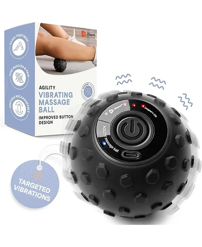 LifePro 4-Speed Vibrating Peanut Massage Ball | Lacrosse Ball & Foam Roller for Recovery & Therapy