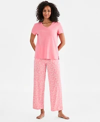 Charter Club Women's Solid V-Neck Short-Sleeve Sleepwear Top, Created for Macy's