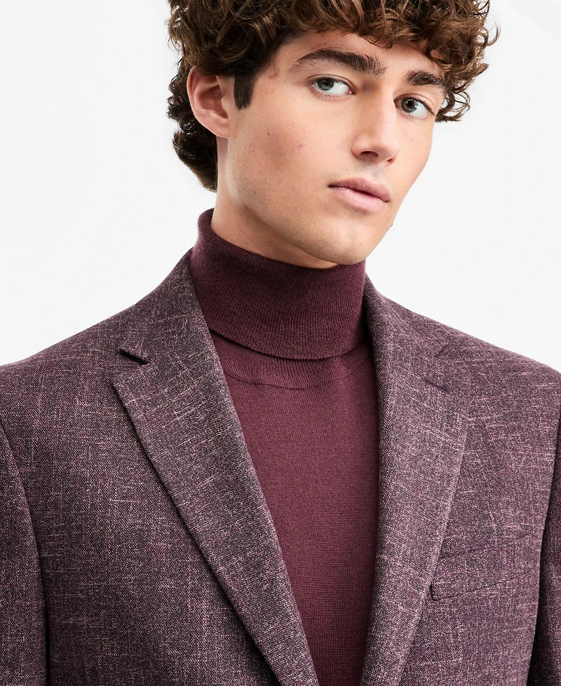 Tommy Hilfiger Men's Modern-Fit Burgundy Solid Sport Coat