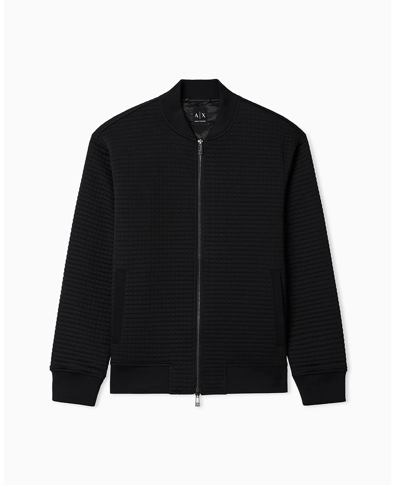 A|X Armani Exchange Men's Quilted Textured Bomber Jacket