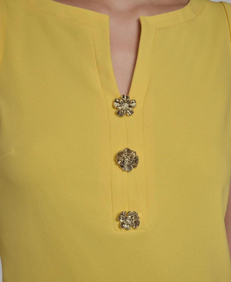 Women's Notch-Neck Sleeveless Knee length Dress