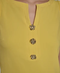 Women's Notch-Neck Sleeveless Knee length Dress