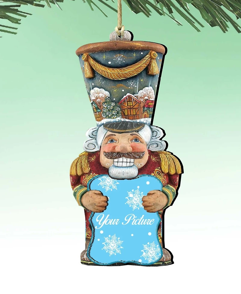 Designocracy Nutcracker Picture Frame Ornament Set of 2