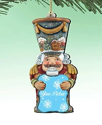 Designocracy Nutcracker Picture Frame Ornament Set of 2