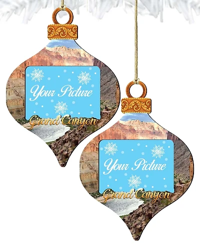 Designocracy Canyon Picture Frame Ornament, Set of 2