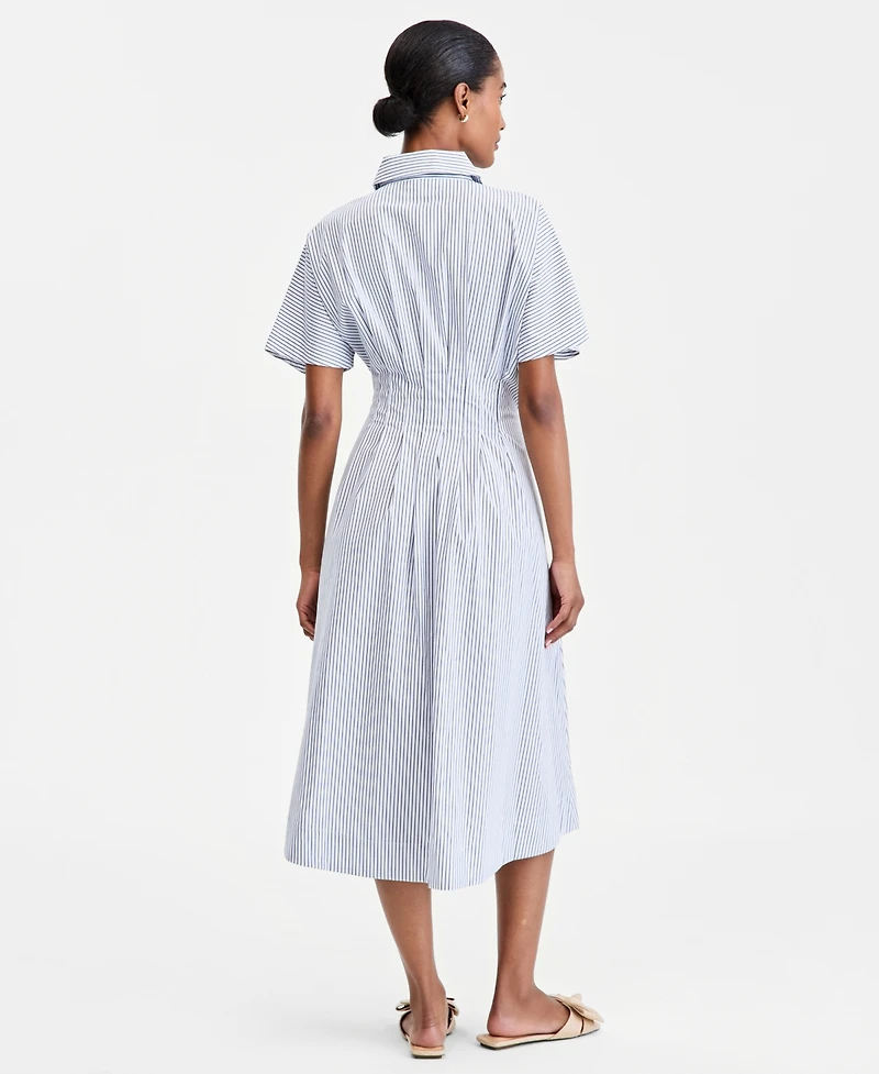On 34th Women's Pleated Waist Midi Shirtdress, Macy's Exclusive