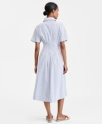 On 34th Women's Pleated Waist Midi Shirtdress, Macy's Exclusive