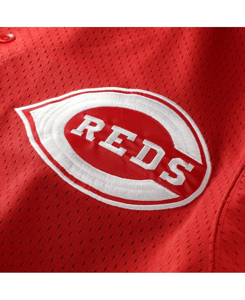 Mitchell & Ness Men's Deion Sanders Red Cincinnati Reds Big Tall Cooperstown Mesh Batting Practice Jersey