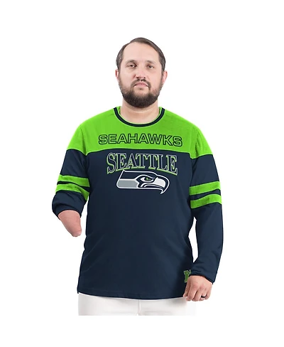 G-iii Sports by Carl Banks Men's College Navy/Neon Green Seattle Seahawks Adaptive Outlast Long Sleeve T-Shirt