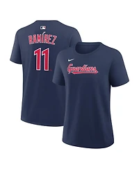 Nike Women's Jose Ramirez Navy Cleveland Guardians Name Number T-Shirt