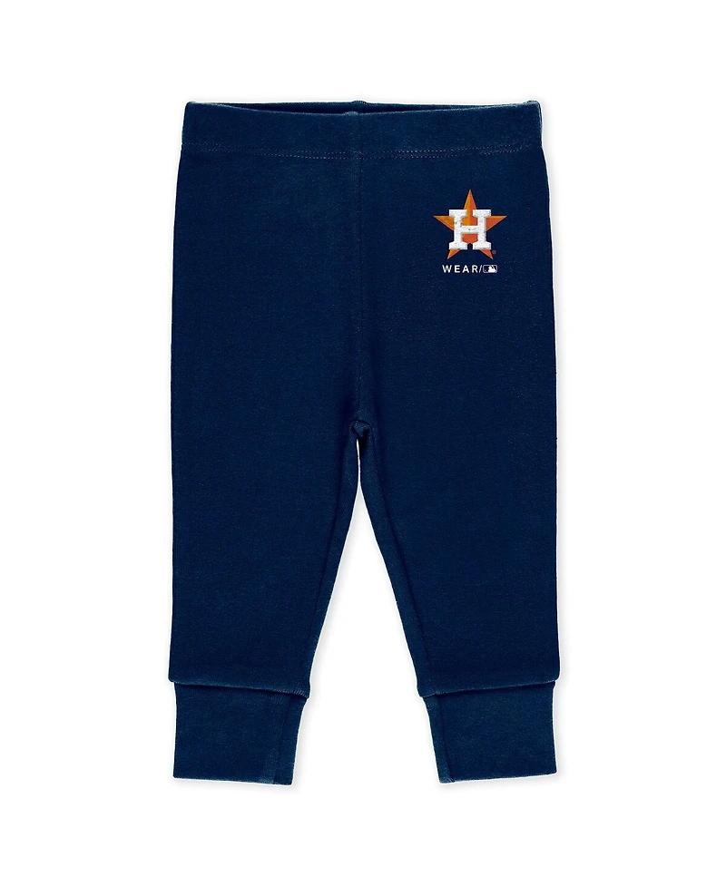 Wear by Erin Andrews Baby Boys and Girls 3-Piece Heather Gray/White/Navy Houston Astros Turn Me Around Bodysuits Pants Set