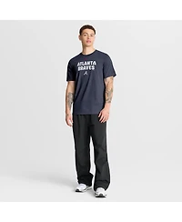 Nike Men's Heather Navy Atlanta Braves Stacked Tri-Blend T-Shirt