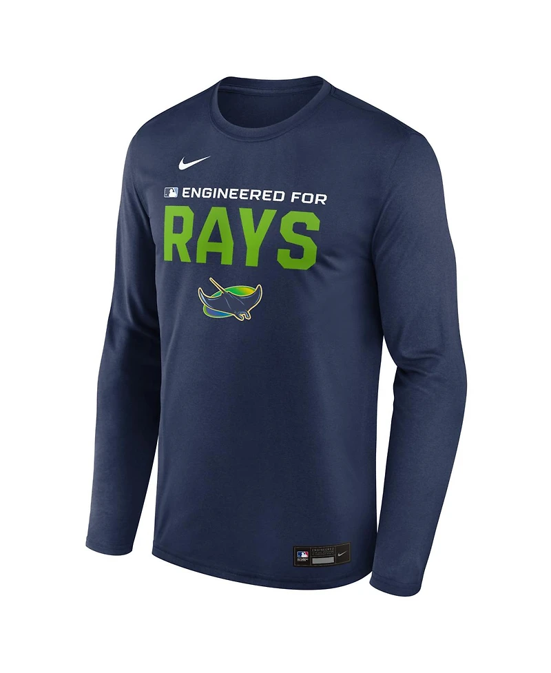 Nike Men's Navy Tampa Bay Rays Authentic Collection Legend Dri-fit Long Sleeve T-Shirt