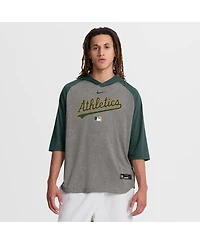 Nike Men's Green Athletics Authentic Collection Flux Dri-fit Raglan 3/4-Sleeve Hooded T-Shirt