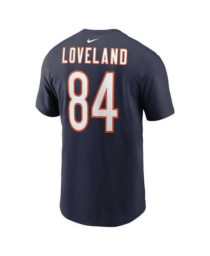 Nike Men's Colston Loveland Navy Chicago Bears Name Number T-Shirt