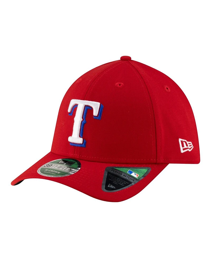 New Era Men's Red Texas Rangers Player Replica 39THIRTY M-Crown Flex Hat