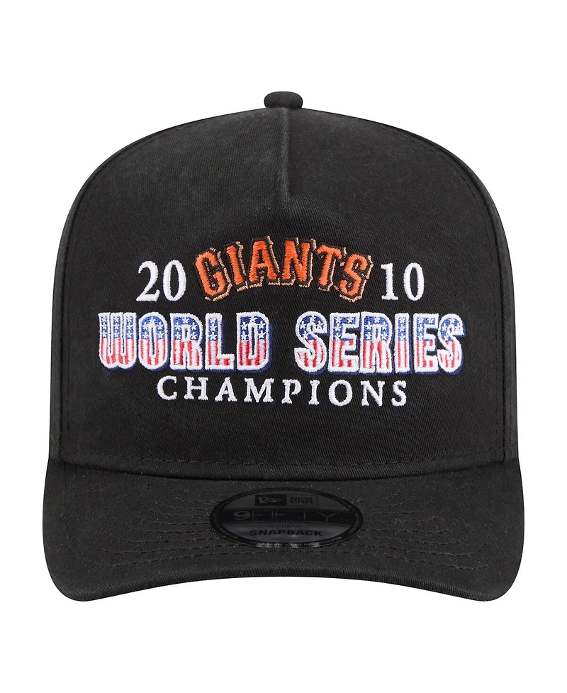 New Era Men's Black San Francisco Giants 2010 World Series Champions Historic 9FIFTY A-Frame Snapback Hat