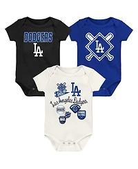 Outerstuff Baby Boys and Girls 3-Piece Los Angeles Dodgers Home Plate Creeper Set