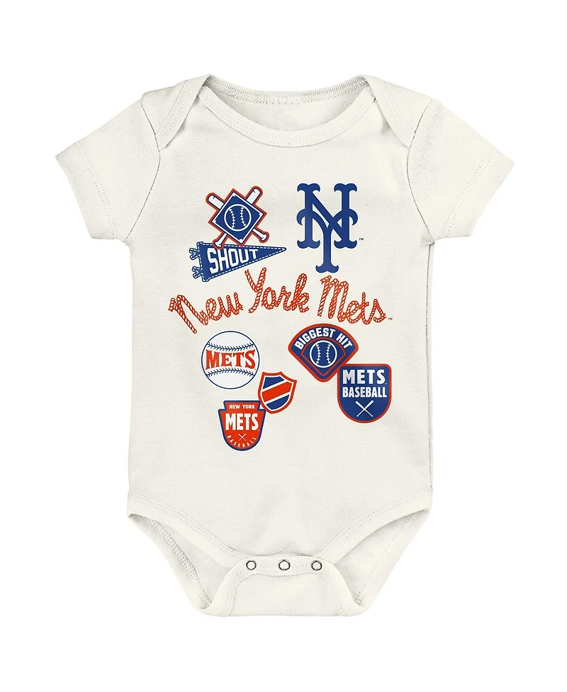 Outerstuff Newborn 3-Piece New York Mets Home Plate Creeper Set